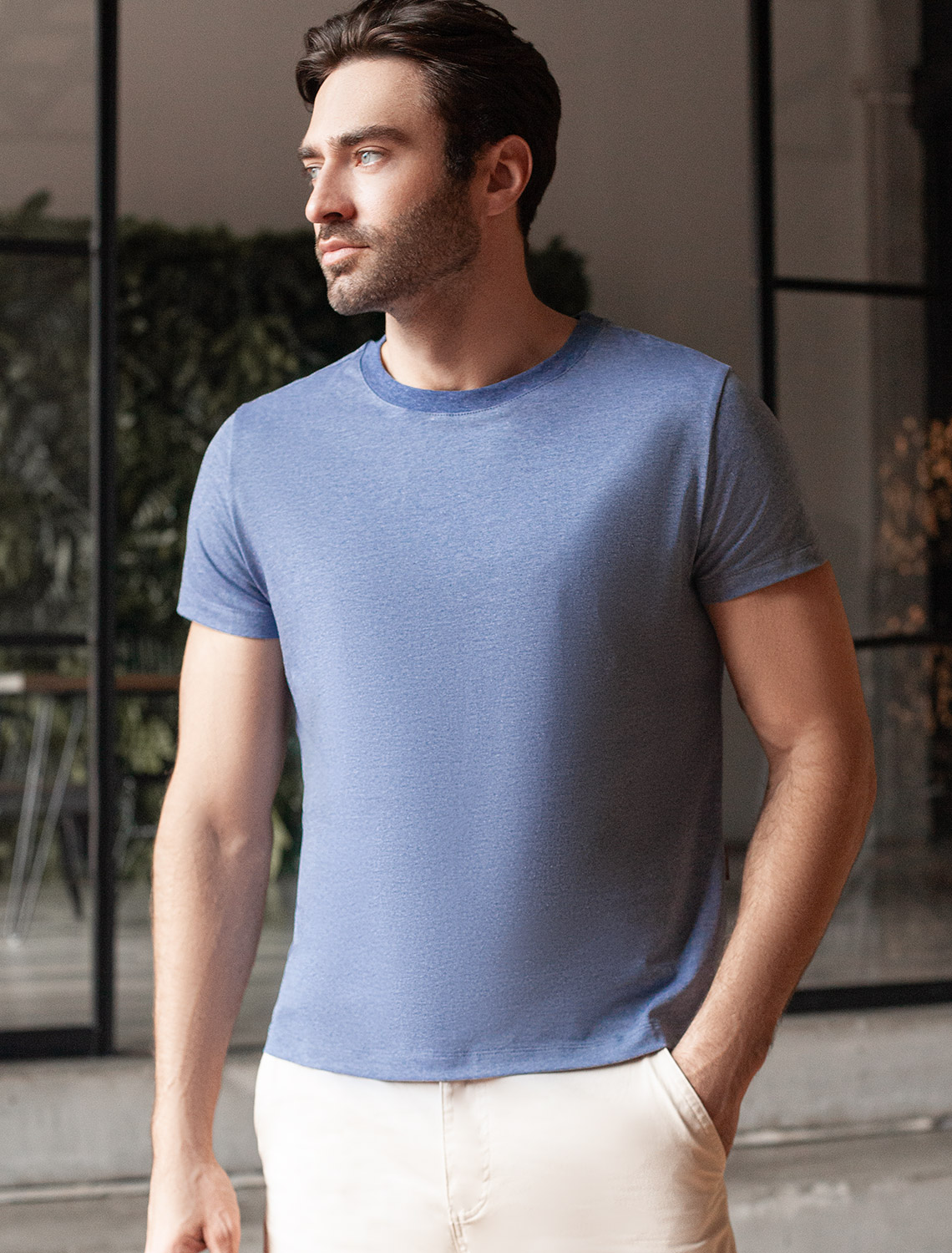 картинка Футболка мужская синий меланж от магазина Одежда+