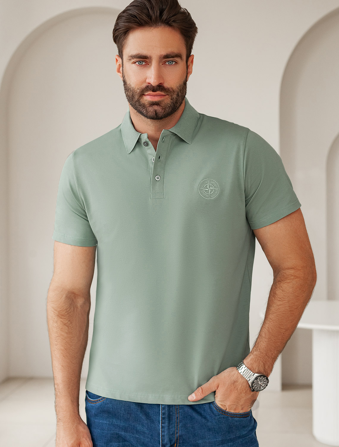 картинка Футболка мужская св.оливковый от магазина Одежда+