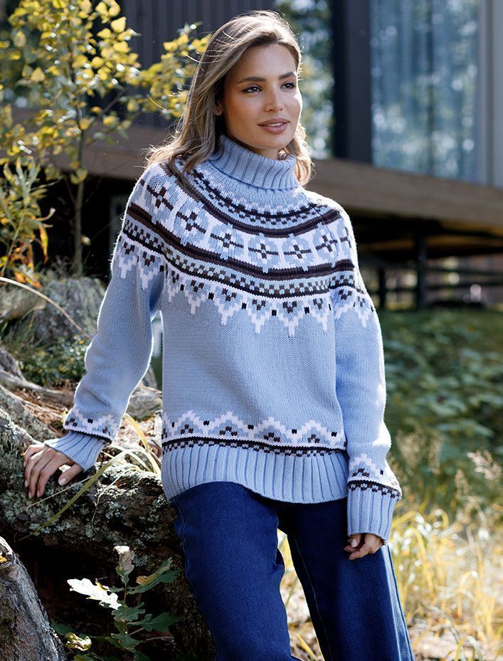 картинка Свитер женский голубой меланж магазин Одежда+ являющийся официальным дистрибьютором в России 