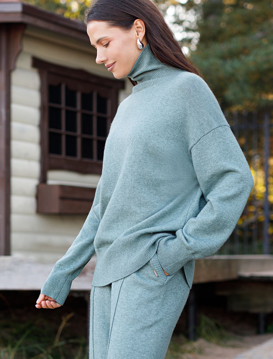 картинка Свитер женский светло-оливковый меланж магазин Одежда+ являющийся официальным дистрибьютором в России 