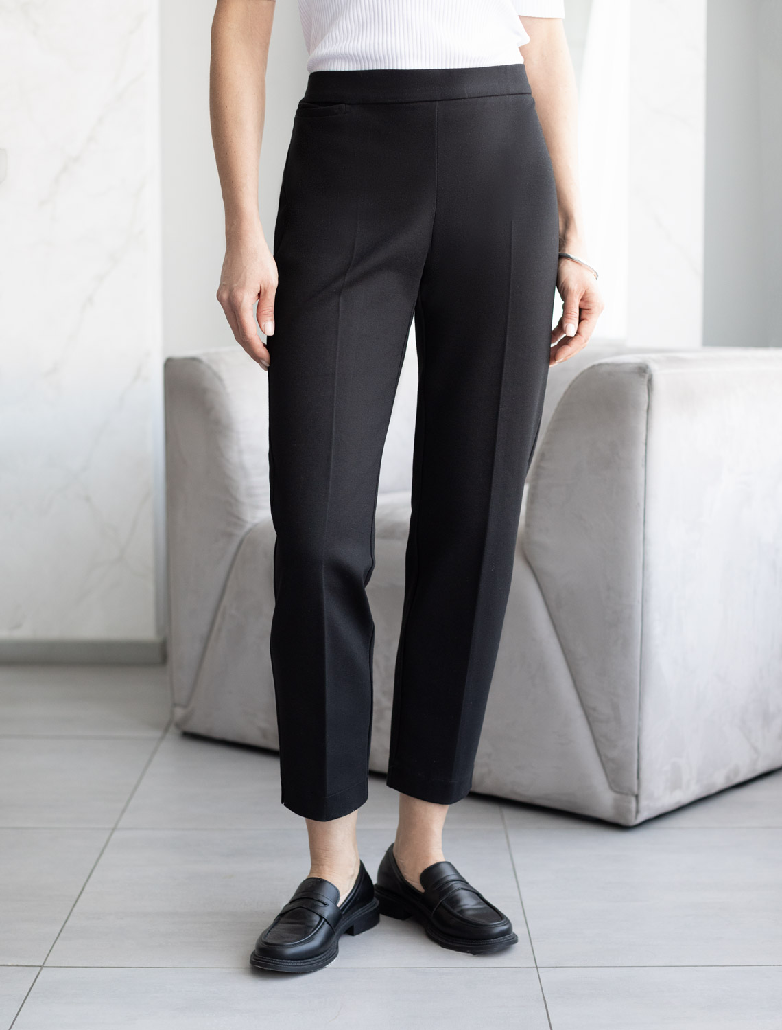 картинка Брюки женские черный магазин Одежда+ являющийся официальным дистрибьютором в России 