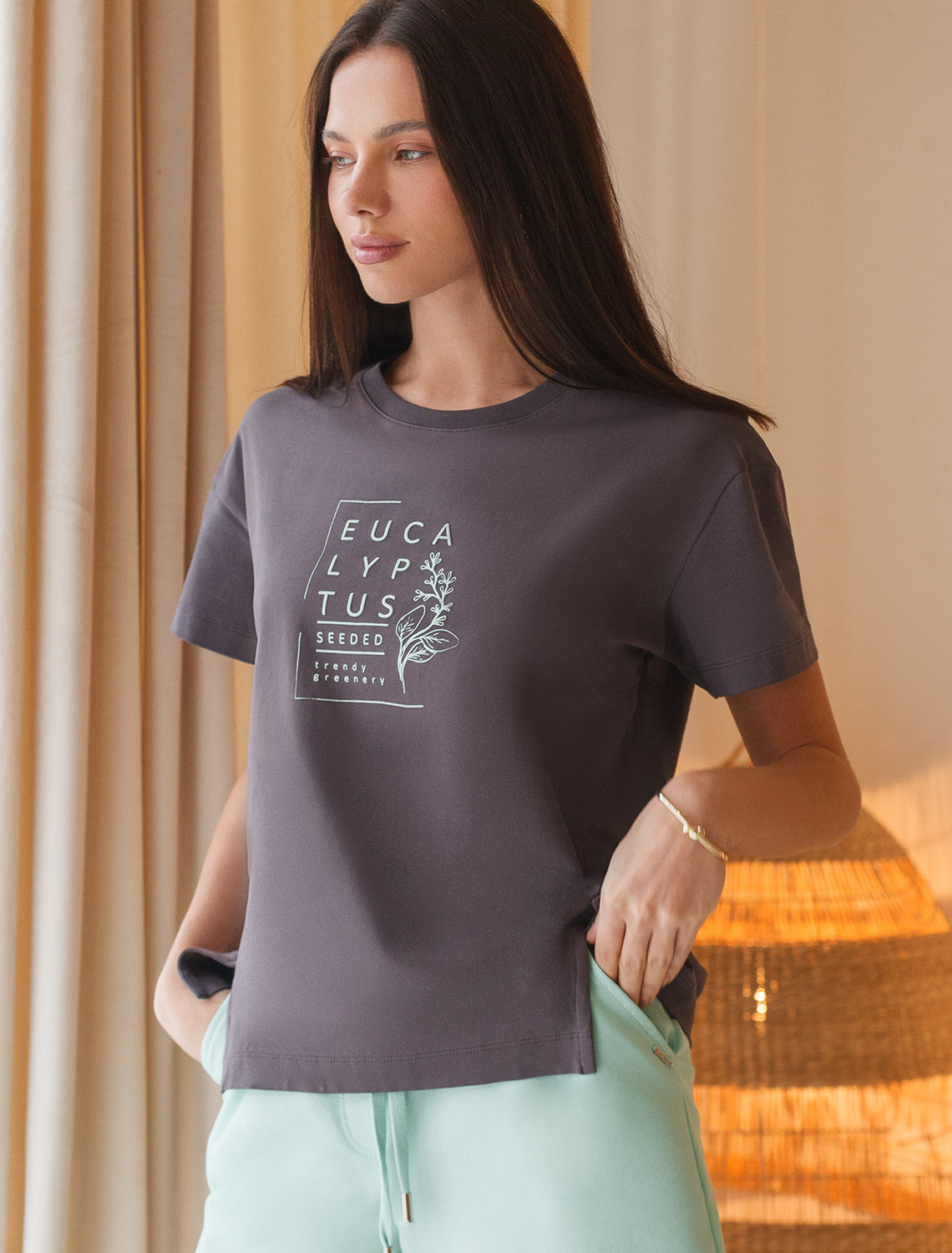 картинка Футболка женская темно-серый_eucalyptus от магазина Одежда+