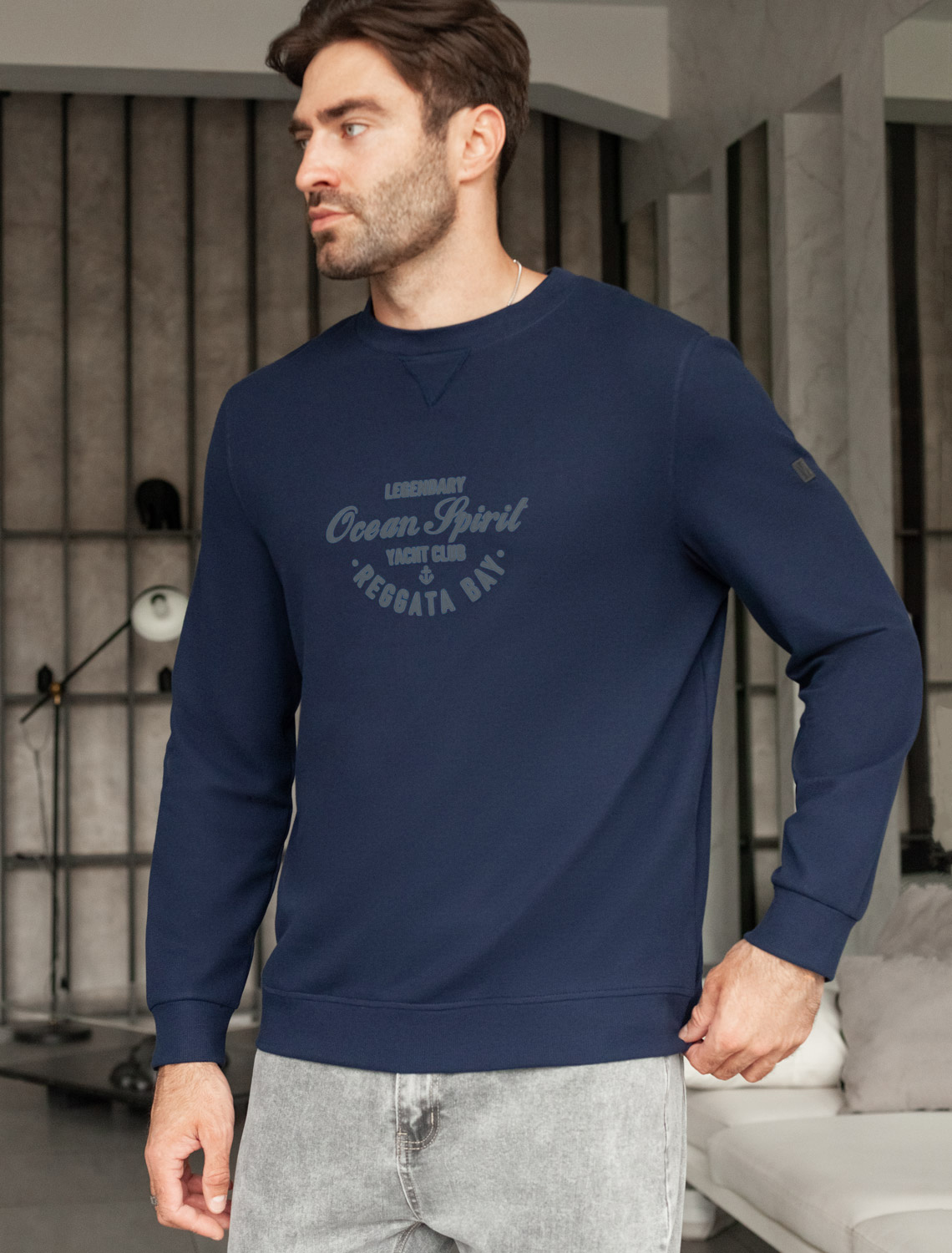 картинка Джемпер мужской св.синий_ocean spirit магазин Одежда+ являющийся официальным дистрибьютором в России 