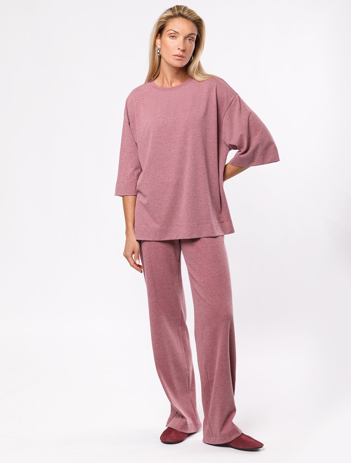 картинка Брюки женские темно-розовый меланж от магазина Одежда+