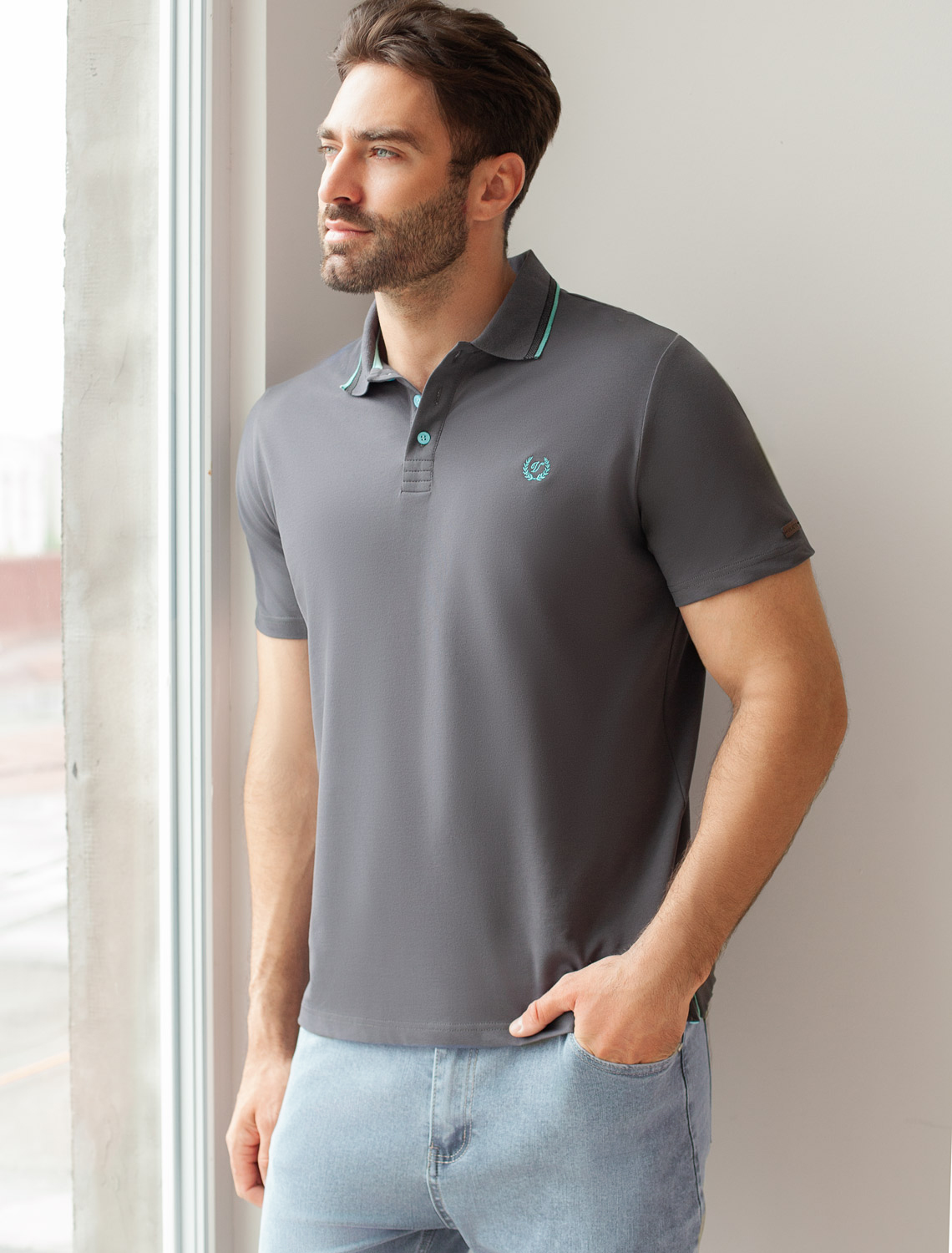 картинка Футболка мужская т.серый магазин Одежда+ являющийся официальным дистрибьютором в России 