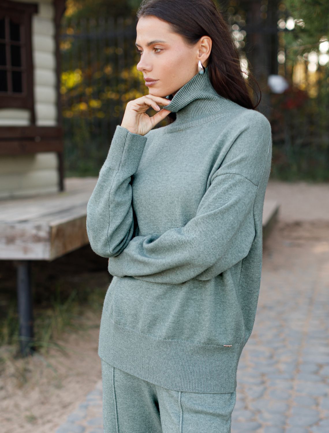 картинка Свитер женский светло-оливковый меланж от магазина Одежда+