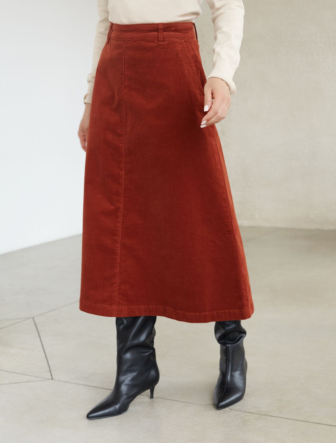 картинка Юбка женская терракотовый магазин Одежда+ являющийся официальным дистрибьютором в России 