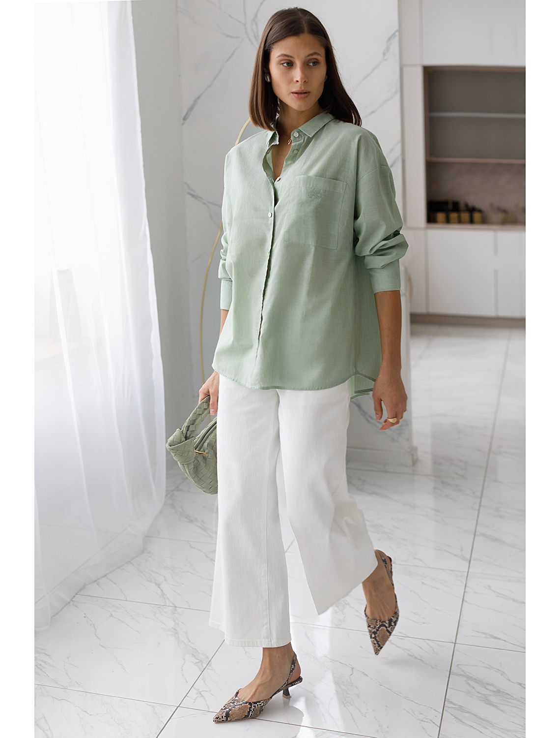 картинка Блузка женская светло-оливковый от магазина Одежда+