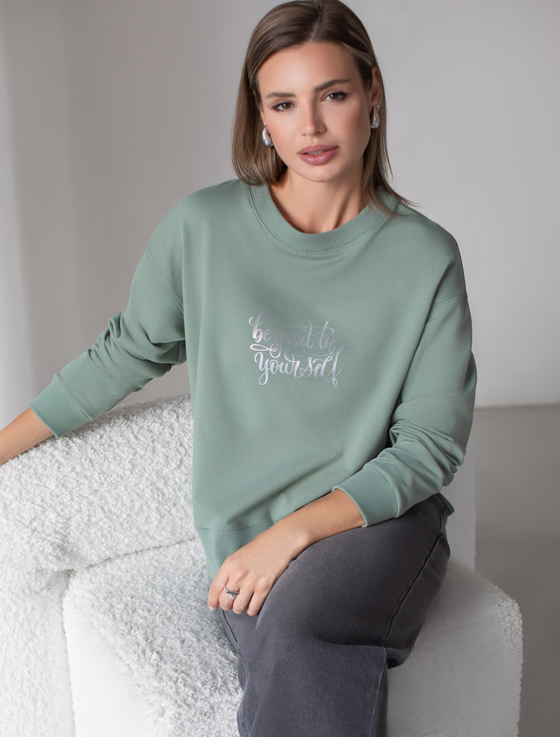 картинка Джемпер женский св.оливковый_be yourself от магазина Одежда+