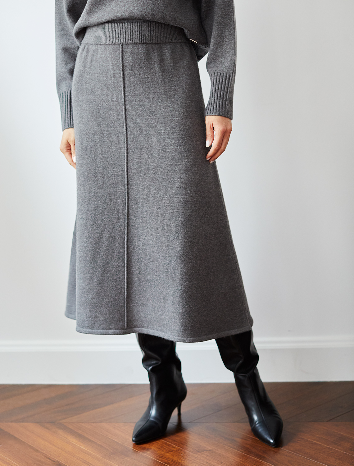 картинка Юбка женская темно-серый меланж магазин Одежда+ являющийся официальным дистрибьютором в России 