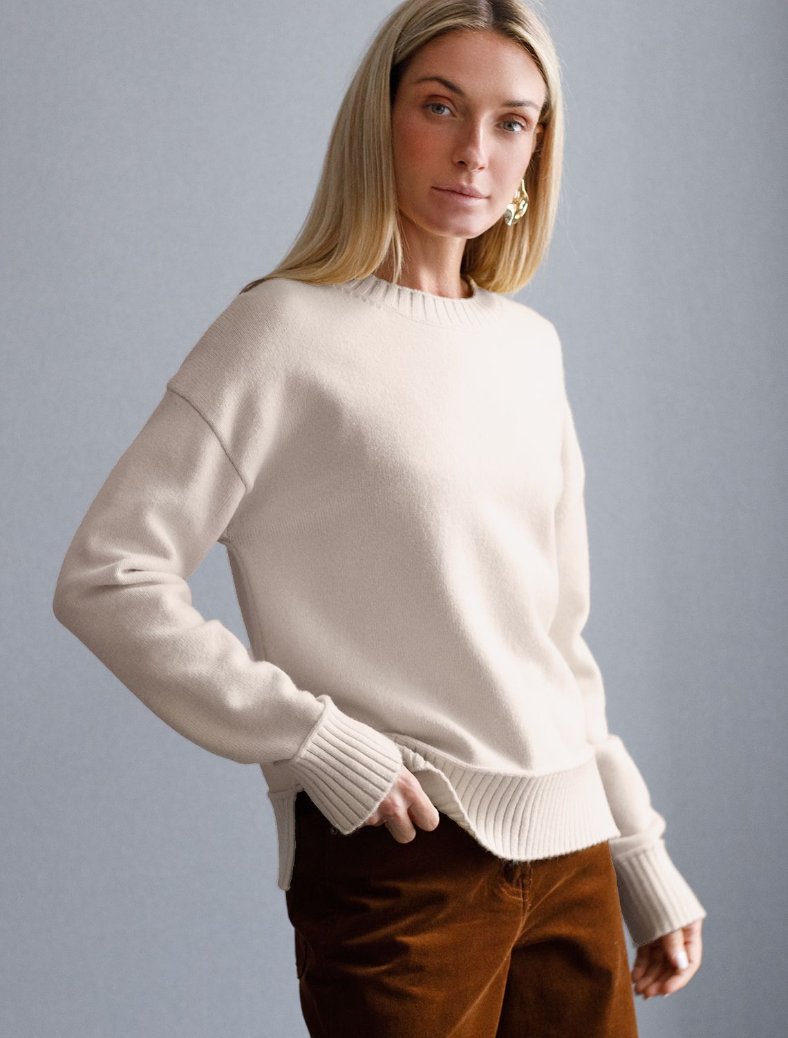 картинка Джемпер женский овсяный меланж магазин Одежда+ являющийся официальным дистрибьютором в России 