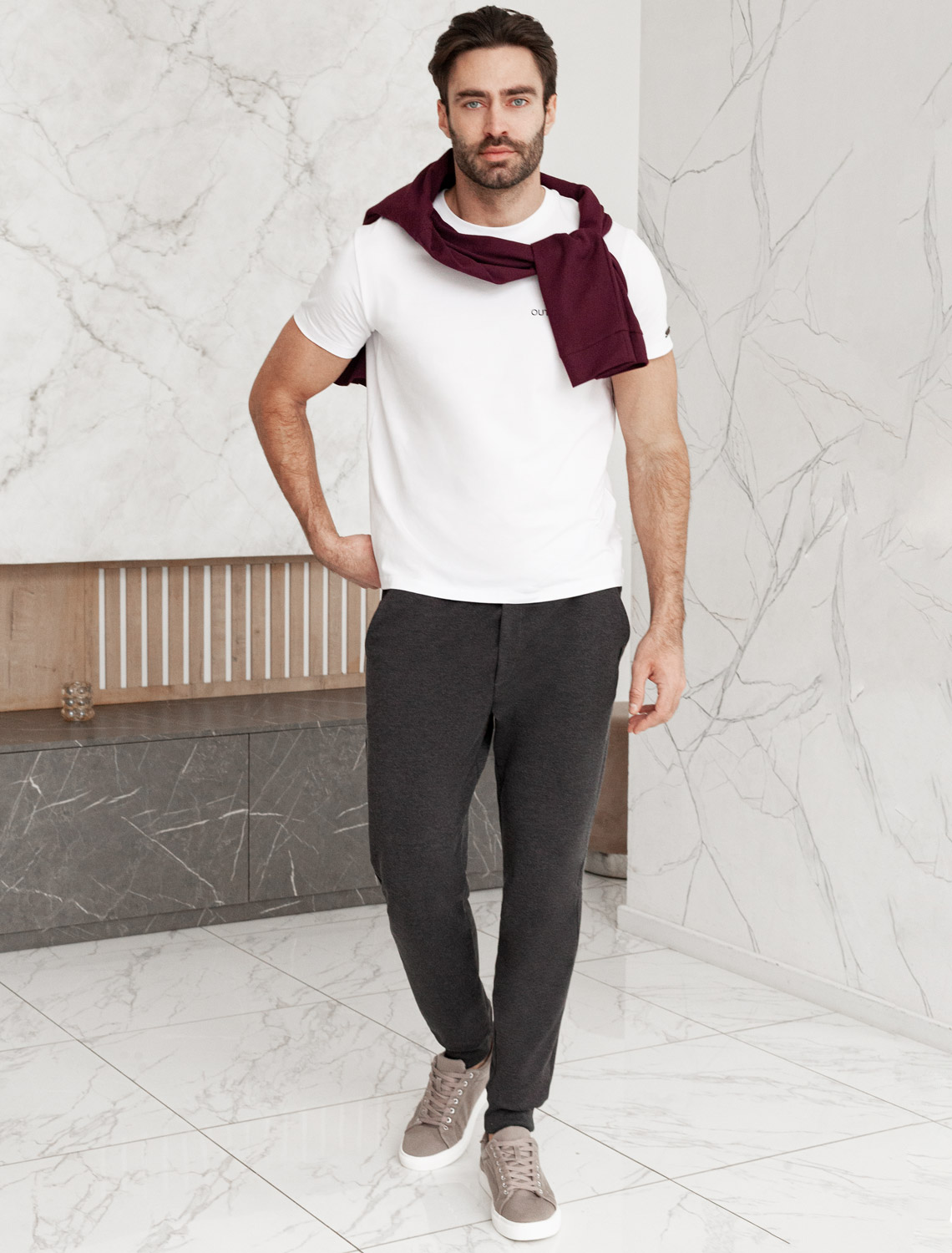 картинка Брюки мужские т.серый меланж от магазина Одежда+