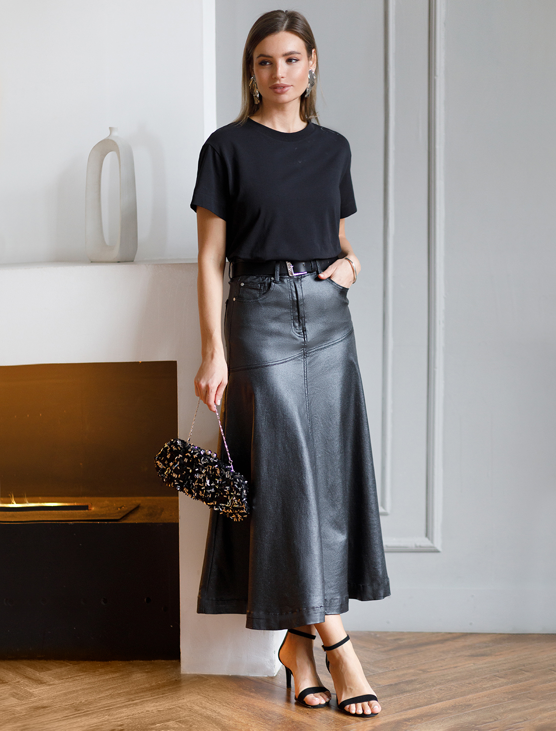 картинка Юбка женская темно-серебряный от магазина Одежда+