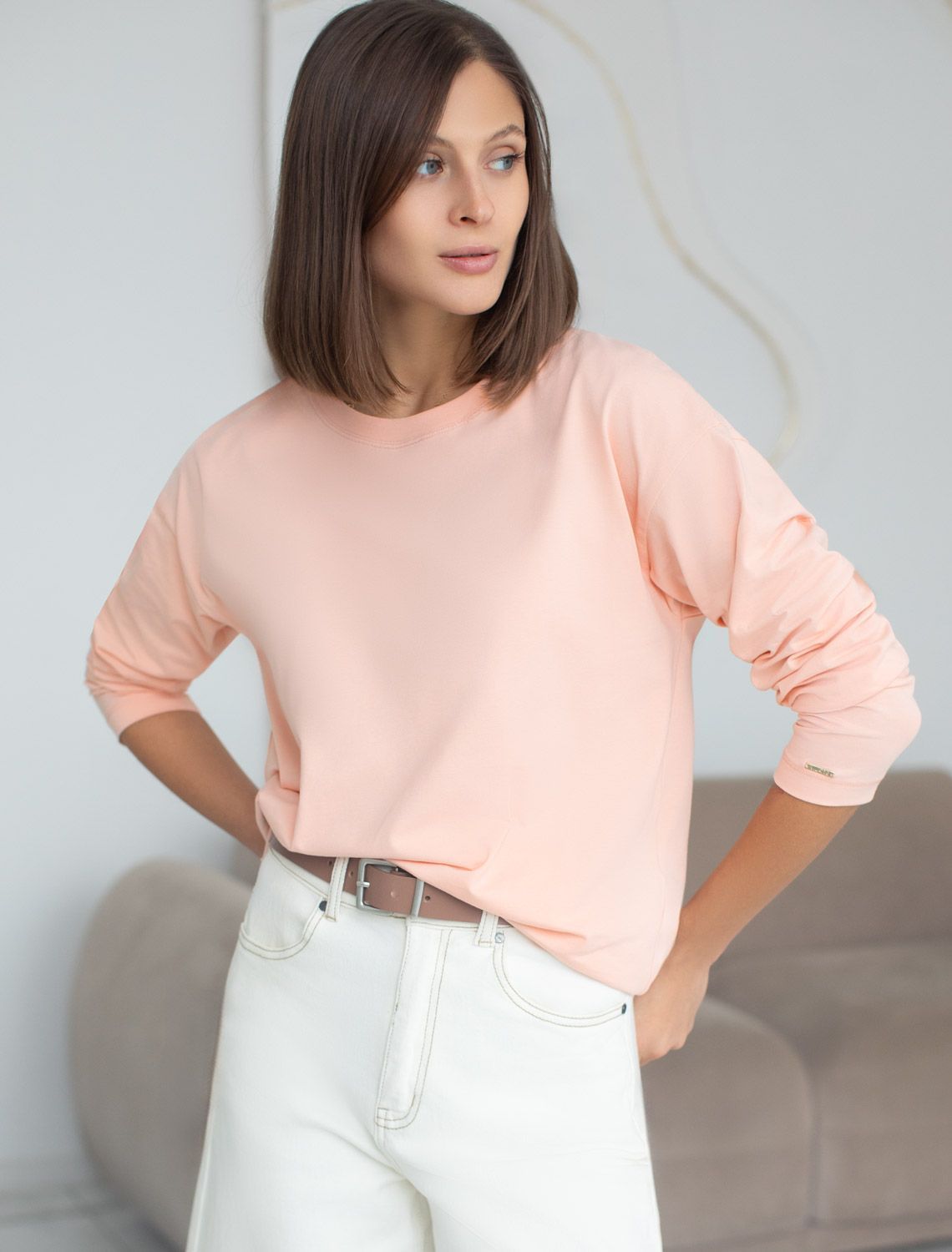 картинка Джемпер женский пудровый магазин Одежда+ являющийся официальным дистрибьютором в России 