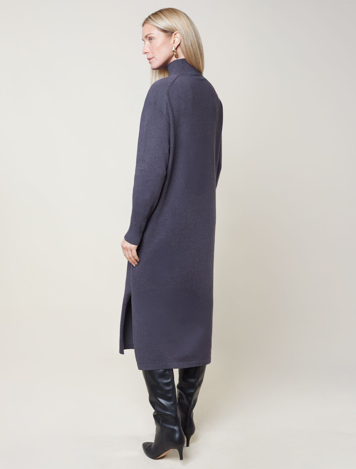 картинка Платье вязаное женское серый меланж от магазина Одежда+