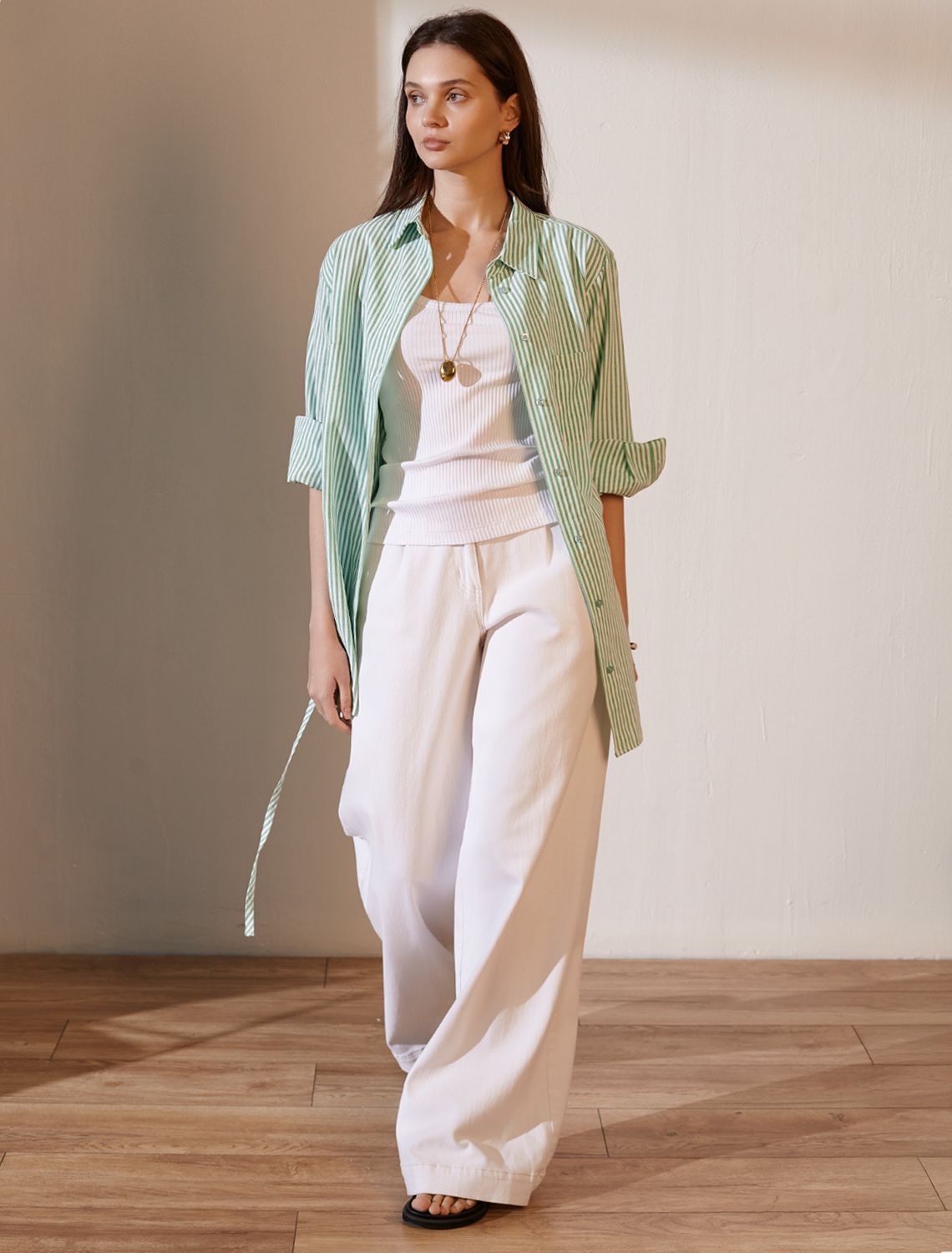 картинка Блузка женская белый-фисташковый от магазина Одежда+