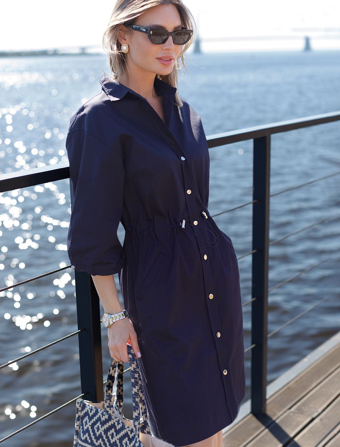 картинка Платье женское темно-синий магазин Одежда+ являющийся официальным дистрибьютором в России 