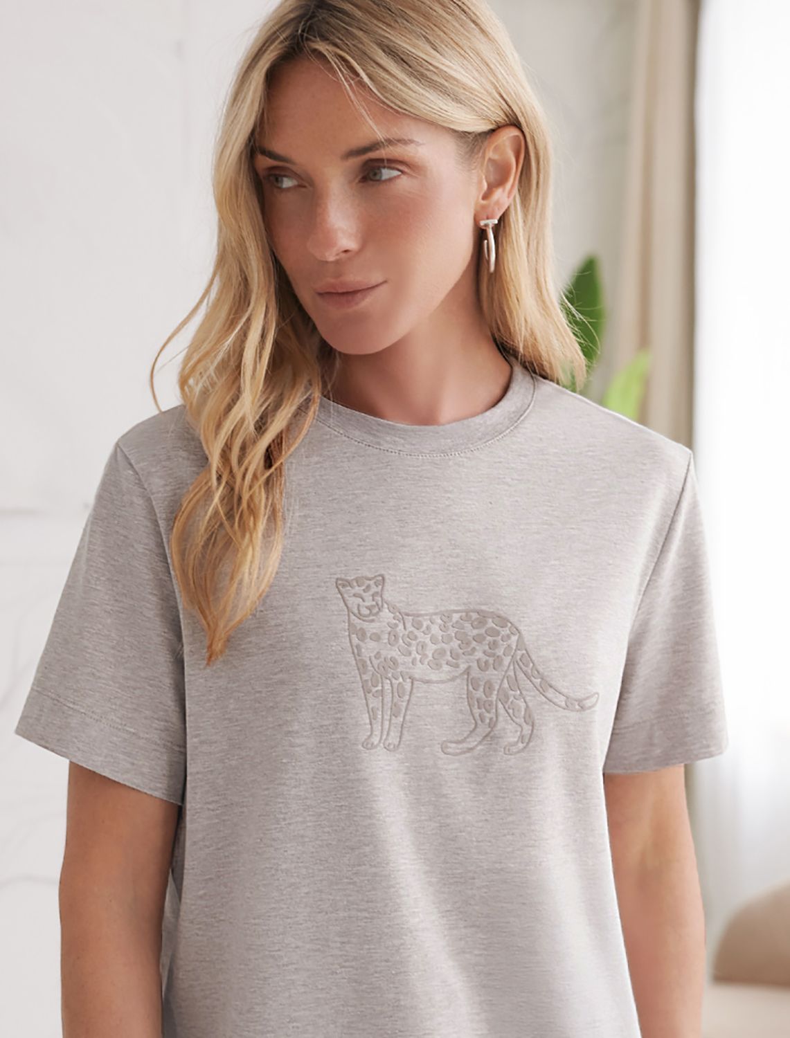 картинка Футболка женская кофейный меланж_леопард магазин Одежда+ являющийся официальным дистрибьютором в России 