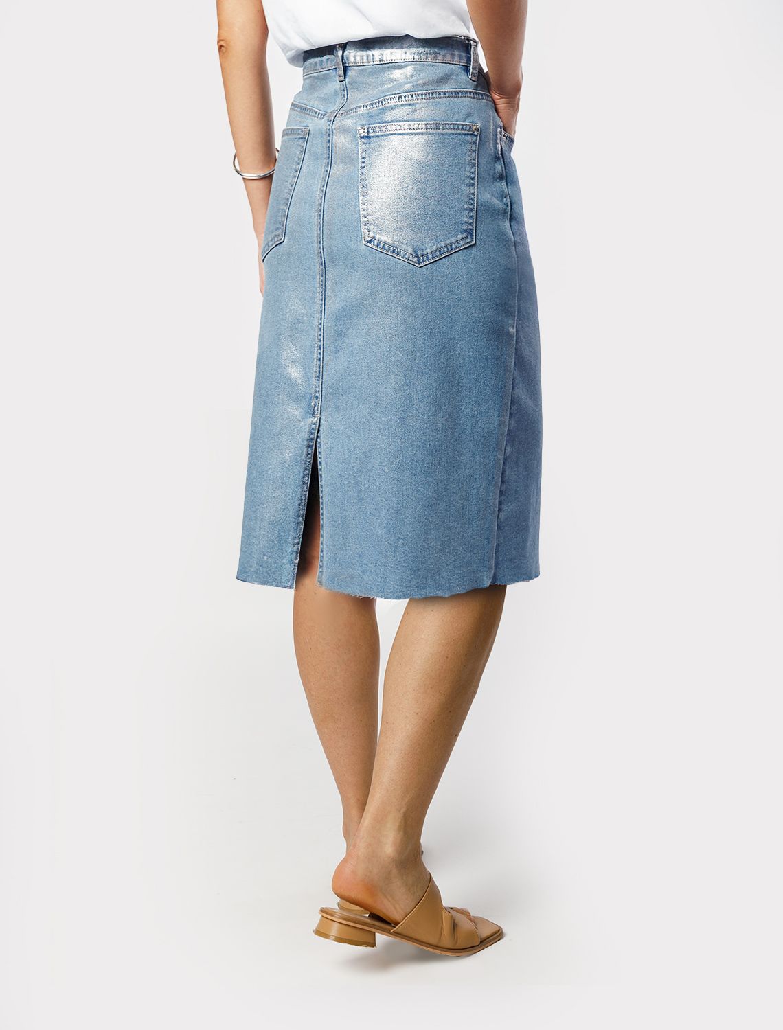 картинка Юбка женская голубой-серебряный от магазина Одежда+