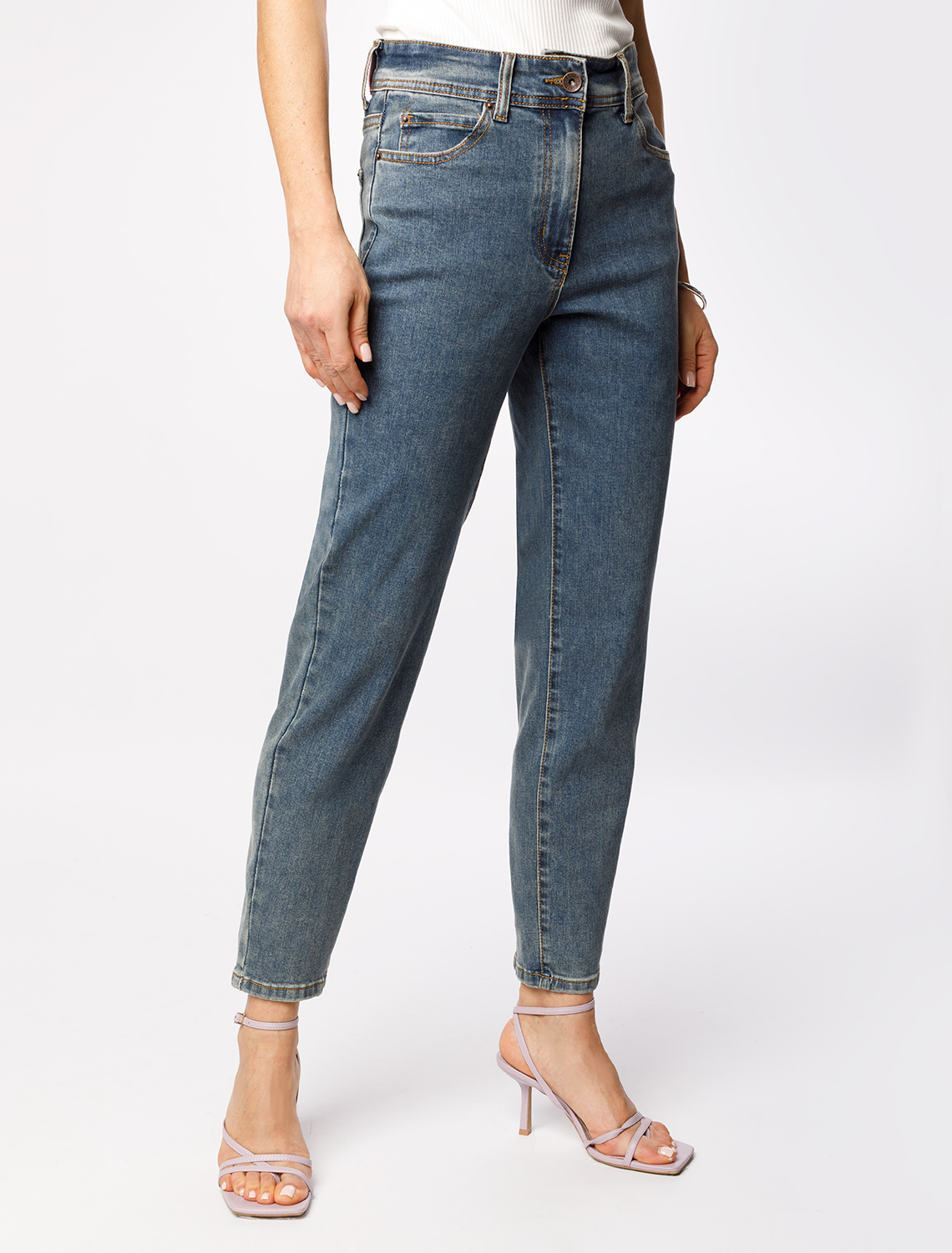 картинка Джинсы женские серо-голубой магазин Одежда+ являющийся официальным дистрибьютором в России 