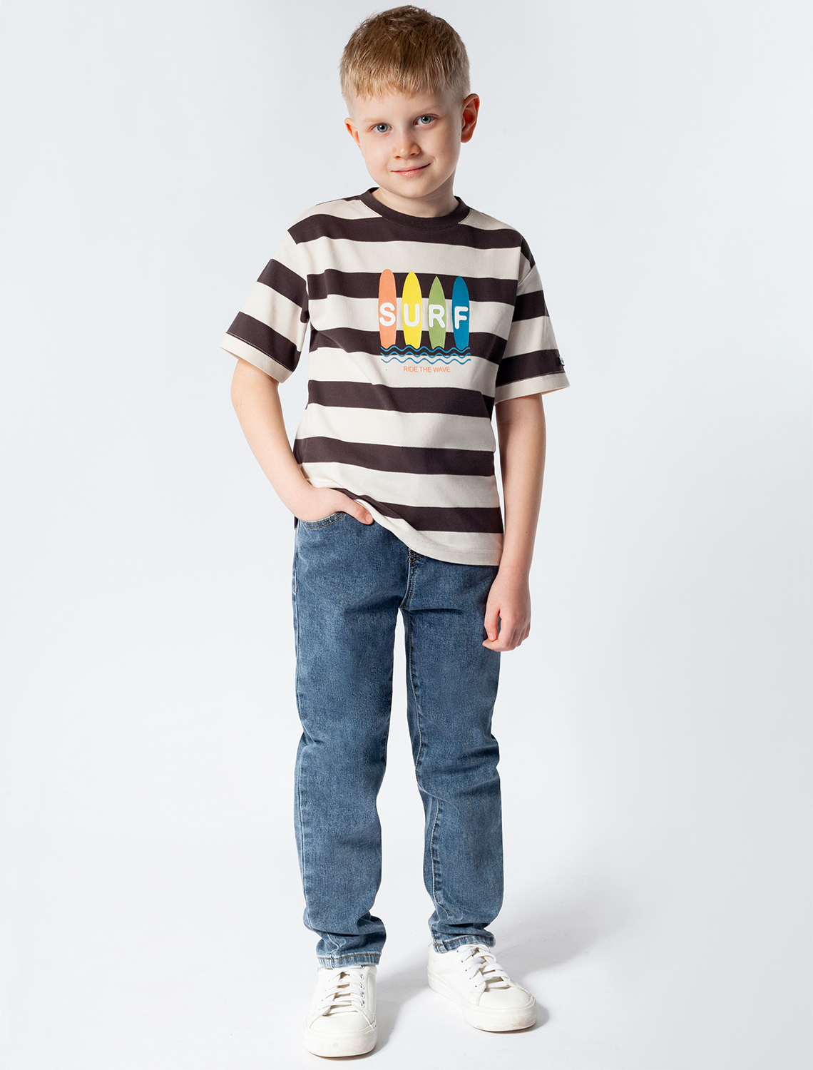 картинка Футболка для мальчика экрю-туркиш_кофе_serf от магазина Одежда+