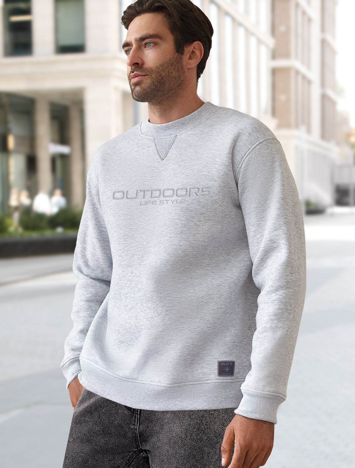 картинка Джемпер мужской св.серый меланж от магазина Одежда+