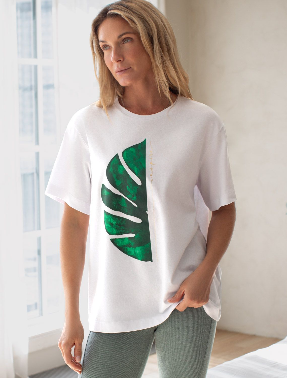 картинка Футболка женская белый_inspire магазин Одежда+ являющийся официальным дистрибьютором в России 