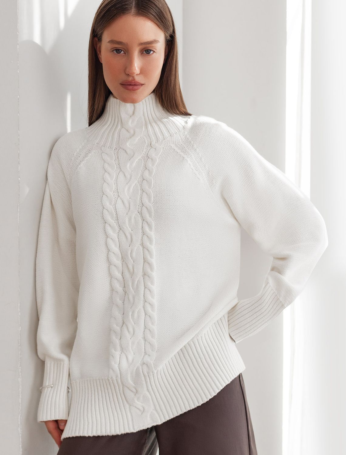 картинка Свитер женский натуральный_белый магазин Одежда+ являющийся официальным дистрибьютором в России 