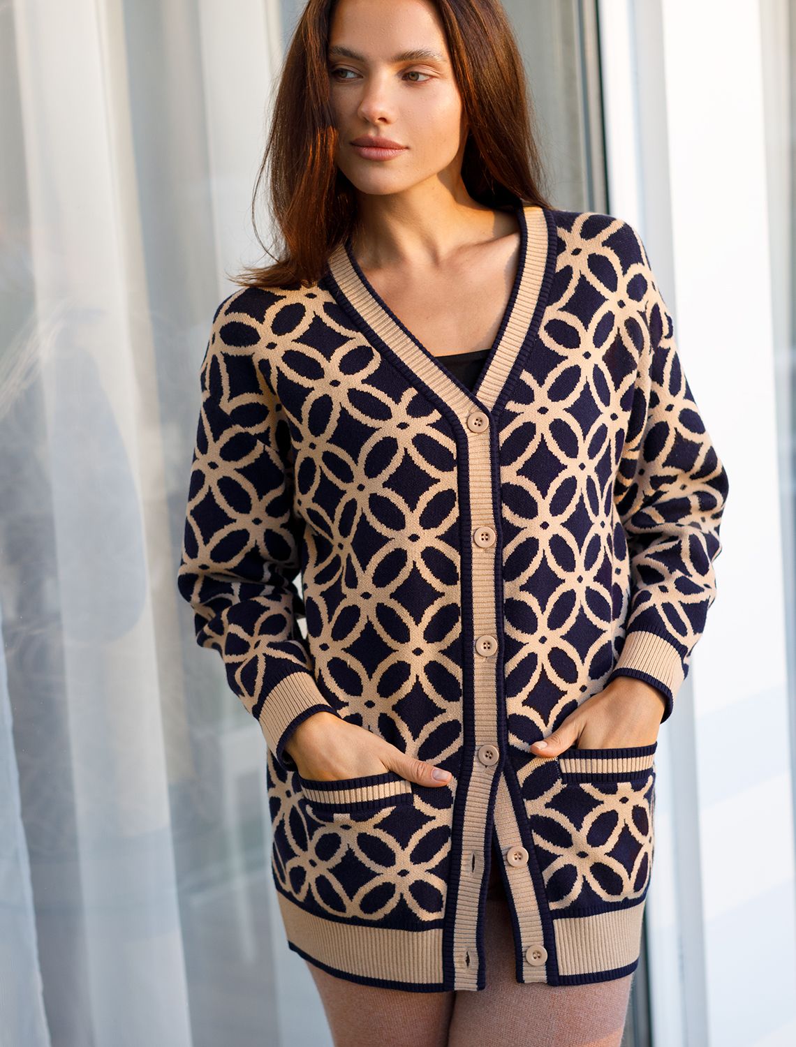 картинка Жакет женский синий-бежевый от магазина Одежда+