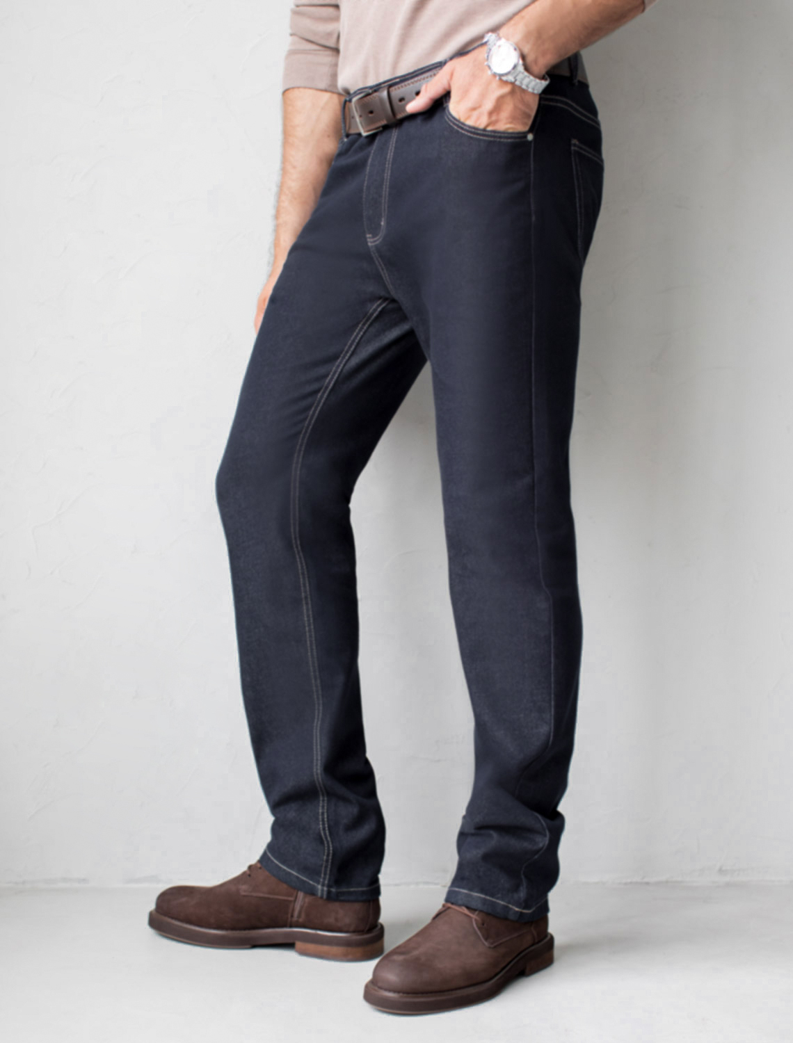 картинка Джинсы мужские темно-синий магазин Одежда+ являющийся официальным дистрибьютором в России 