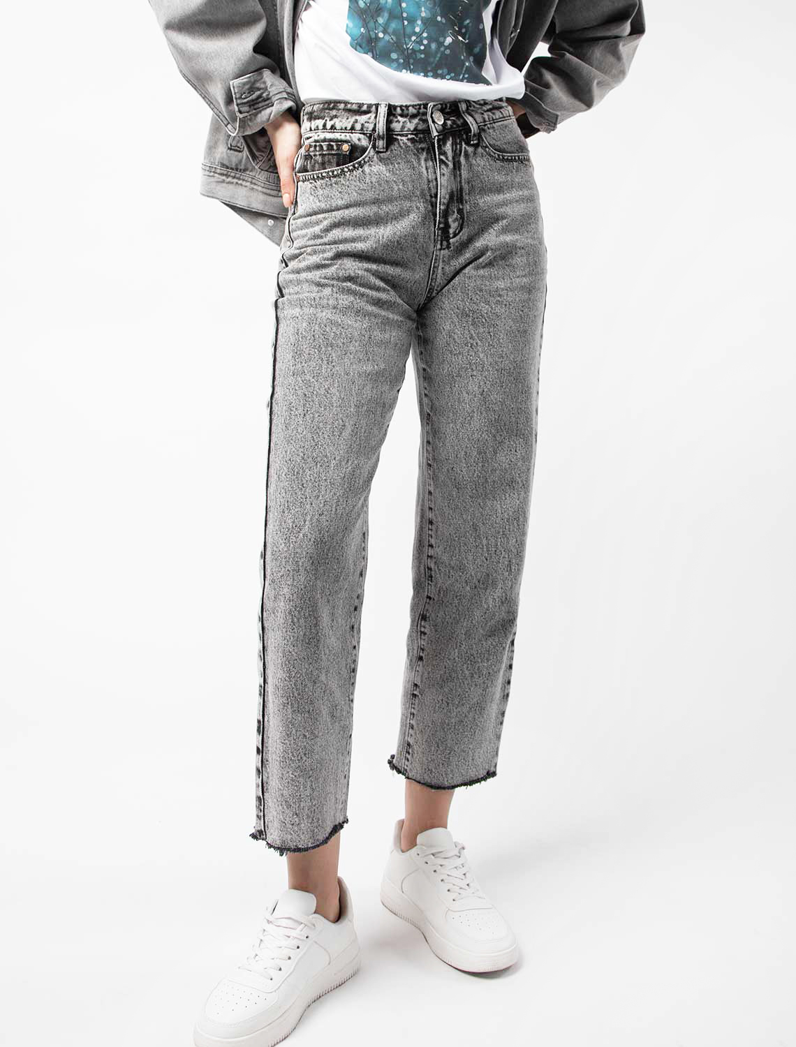 картинка Джинсы женские серый магазин Одежда+ являющийся официальным дистрибьютором в России 