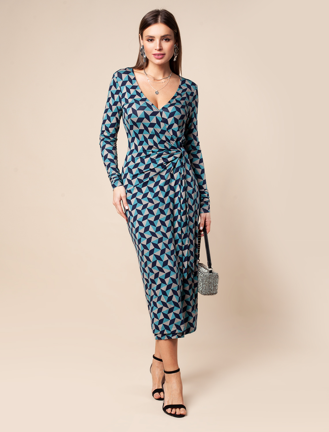 картинка Платье женское сине-зеленый от магазина Одежда+