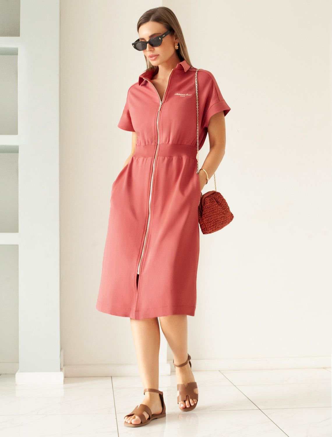 картинка Платье женское терракота магазин Одежда+ являющийся официальным дистрибьютором в России 