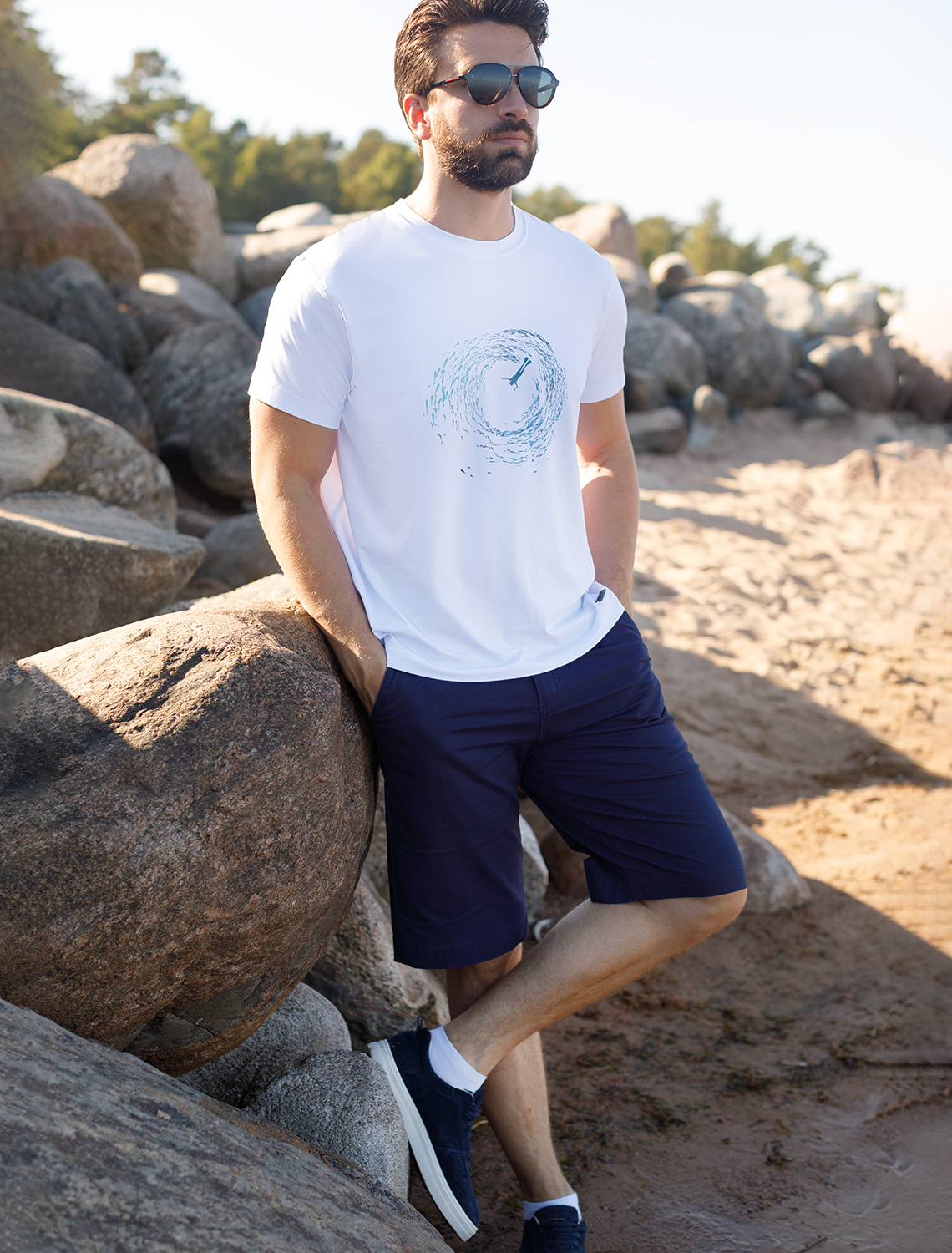 картинка Футболка мужская белый_ocean от магазина Одежда+