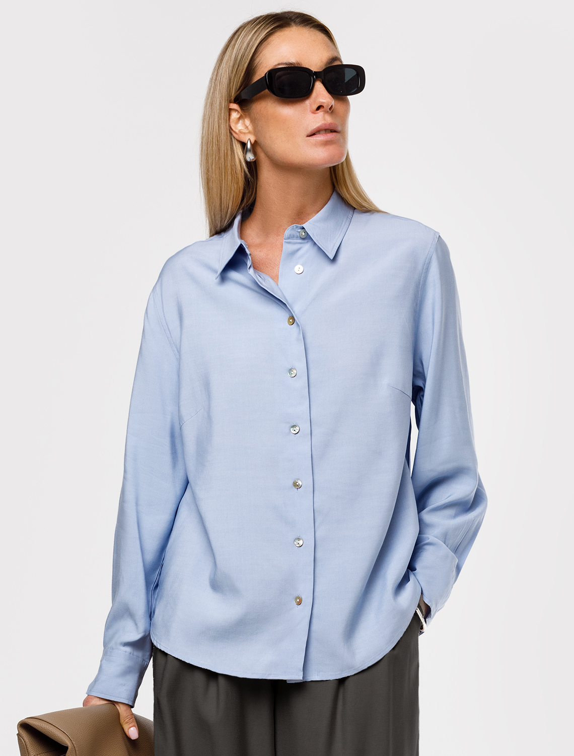 картинка Блузка женская небесно_голубой магазин Одежда+ являющийся официальным дистрибьютором в России 