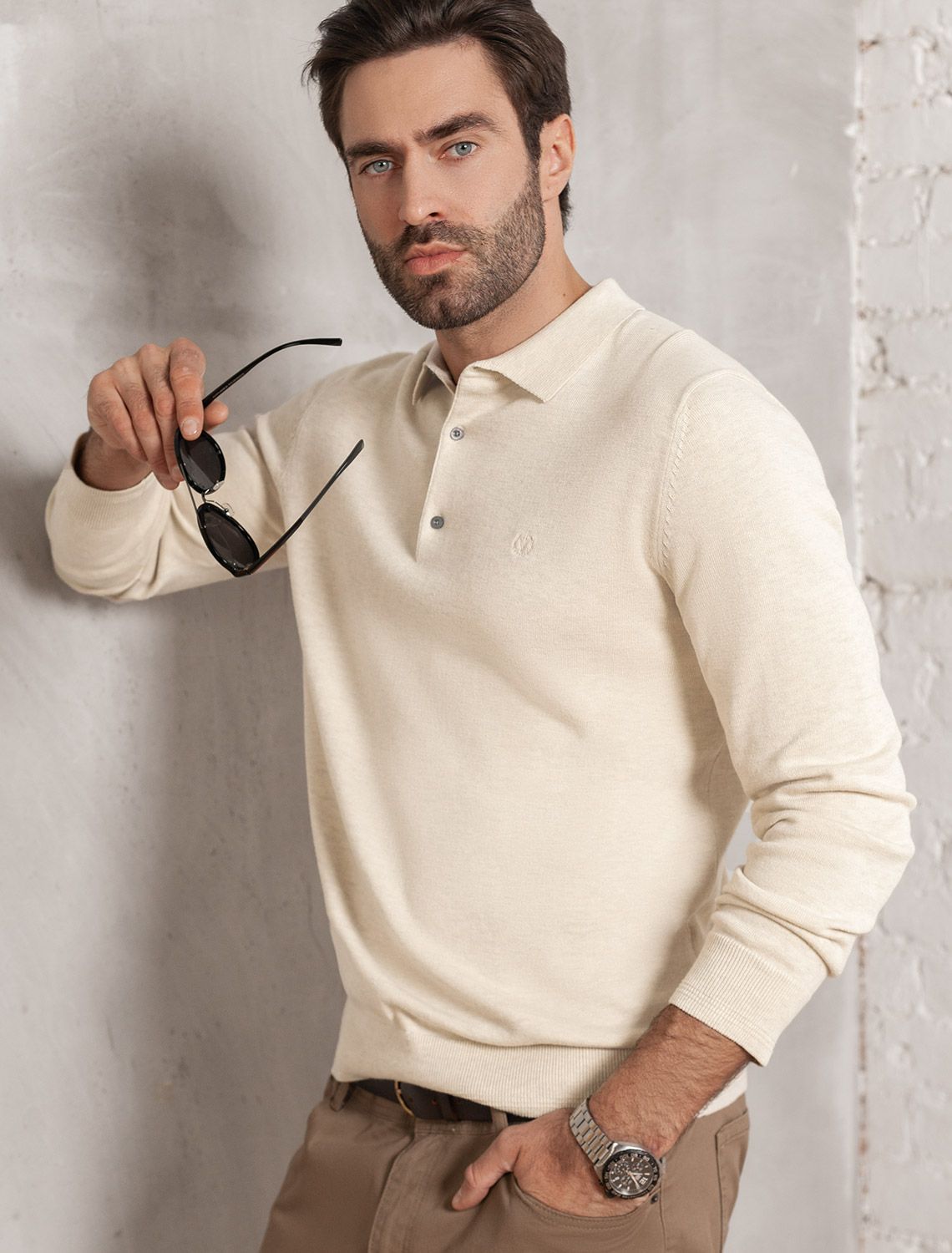 картинка Джемпер мужской бежевый меланж от магазина Одежда+