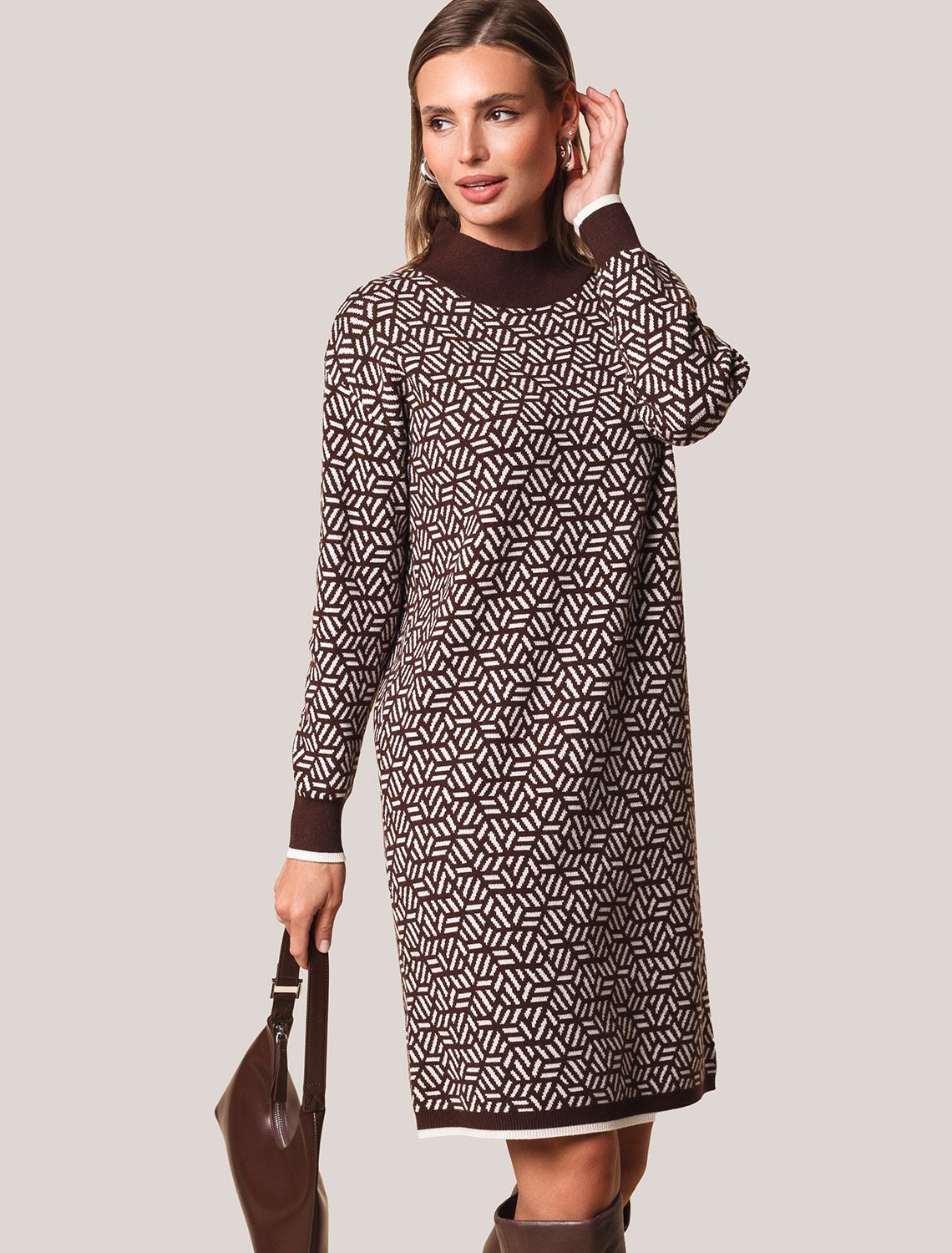 картинка Платье вязаное женское кофейный от магазина Одежда+