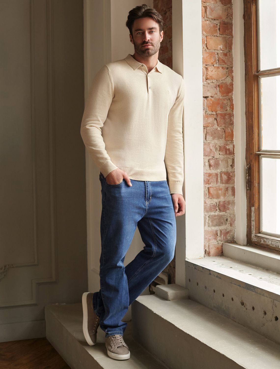 картинка Джемпер мужской бежевый меланж от магазина Одежда+