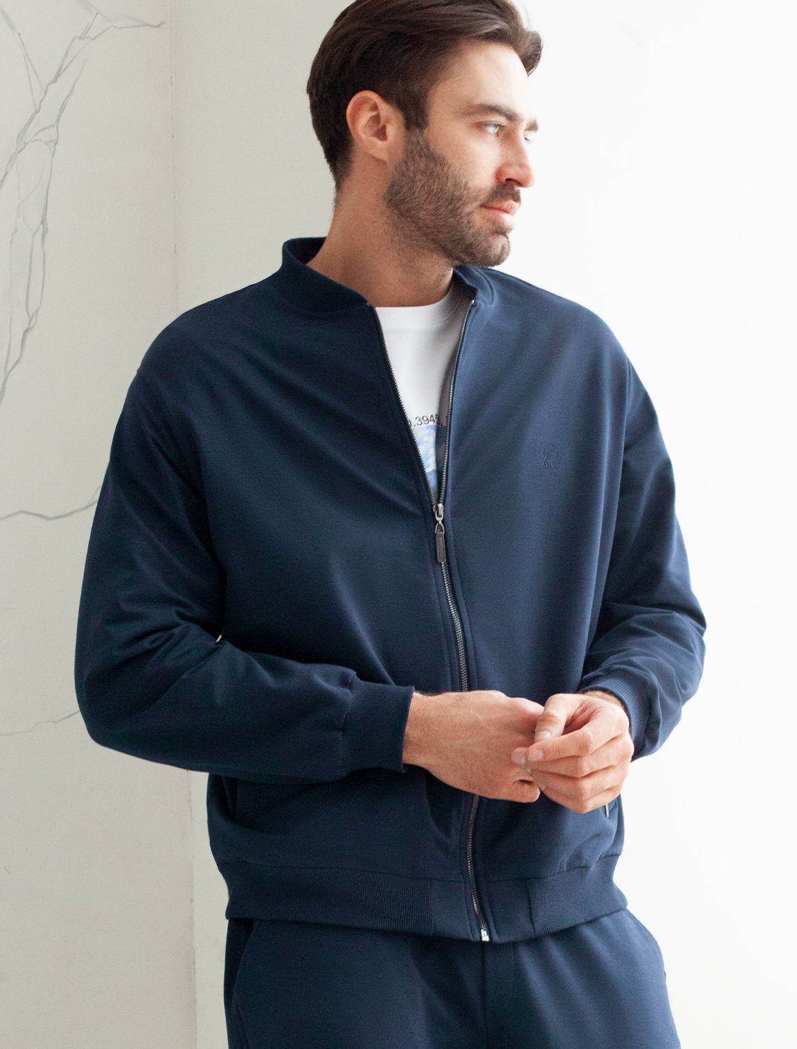 картинка Джемпер мужской т.синий магазин Одежда+ являющийся официальным дистрибьютором в России 