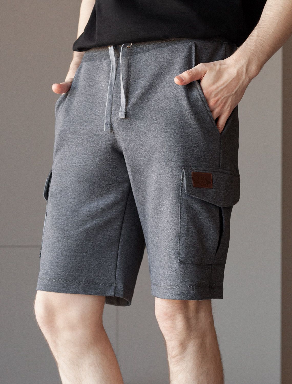 картинка Шорты мужские т.серый меланж магазин Одежда+ являющийся официальным дистрибьютором в России 