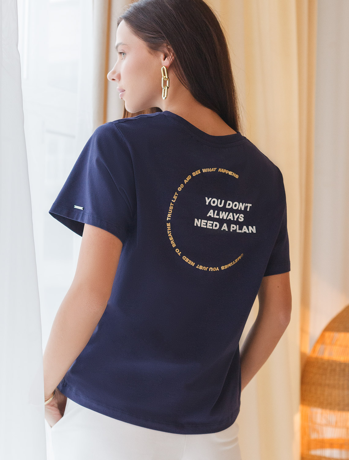 картинка Футболка женская темно-синий_yourself магазин Одежда+ являющийся официальным дистрибьютором в России 