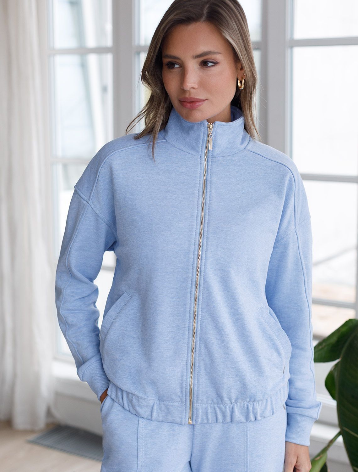 картинка Джемпер женский голубой меланж магазин Одежда+ являющийся официальным дистрибьютором в России 