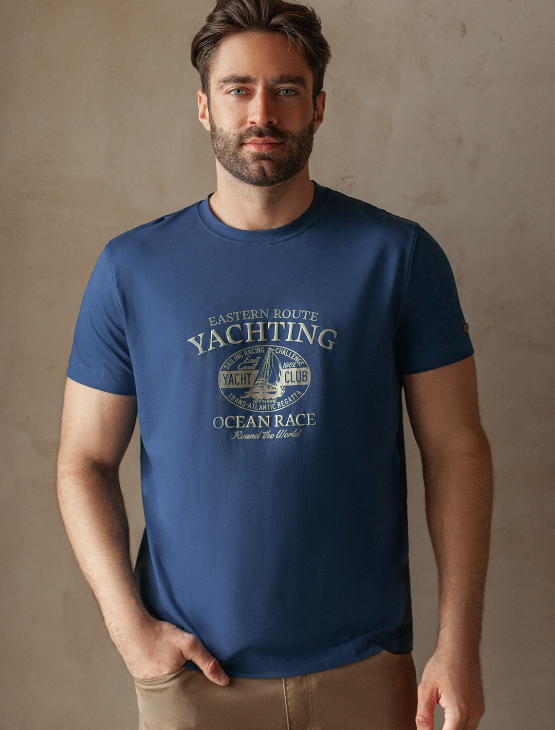 картинка Футболка мужская т.синий_yachting магазин Одежда+ являющийся официальным дистрибьютором в России 