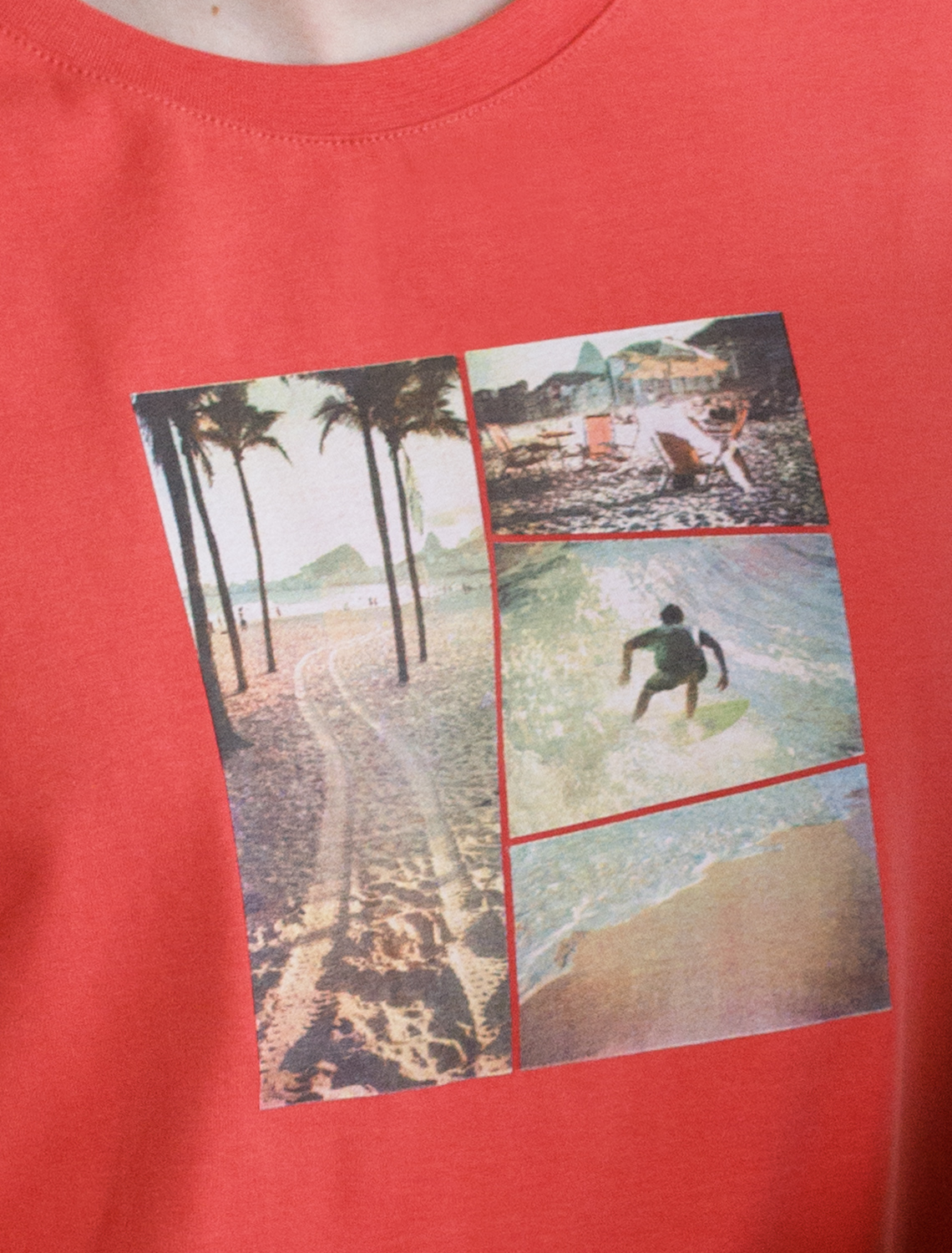 картинка Футболка мужская коралловый_surf_collage от магазина Одежда+