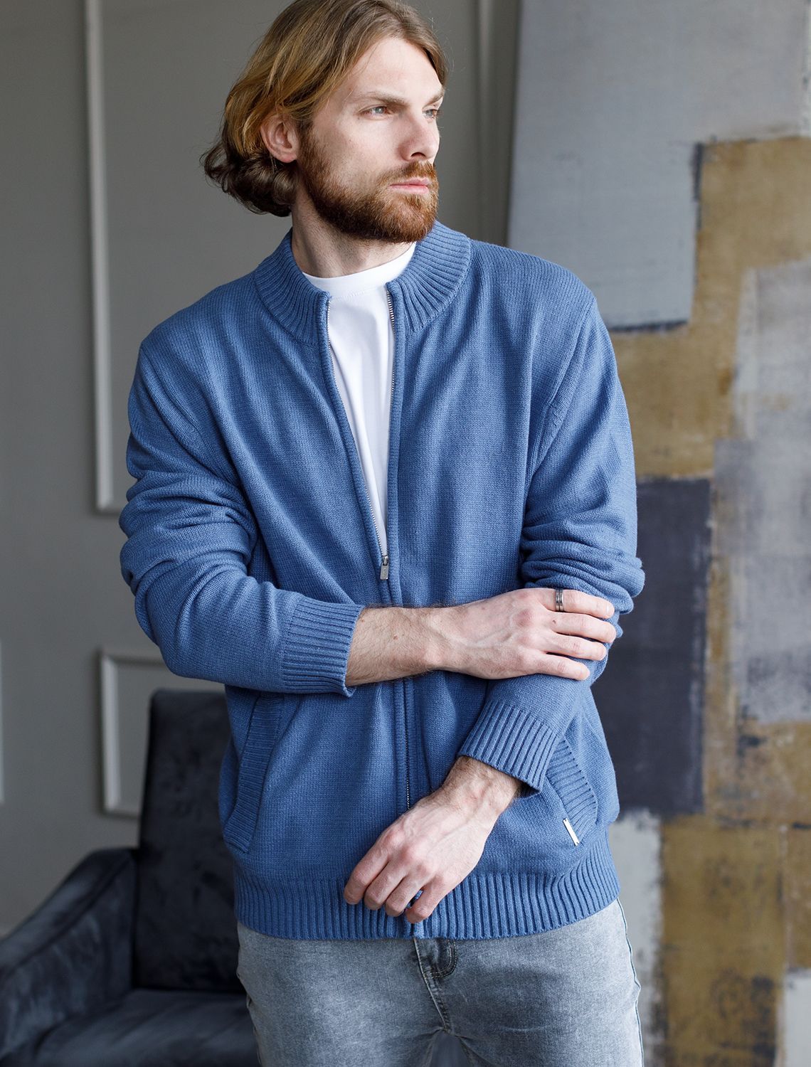 картинка Джемпер мужской светло-синий от магазина Одежда+