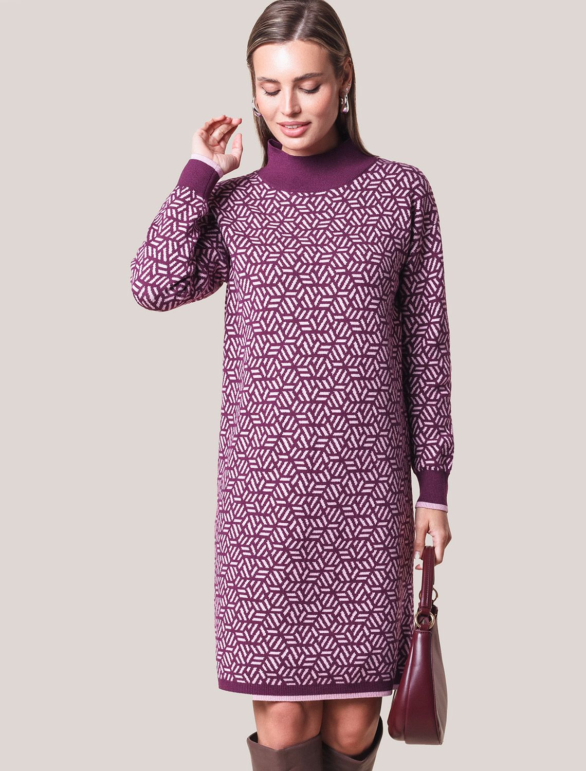 картинка Платье вязаное женское пурпурный от магазина Одежда+
