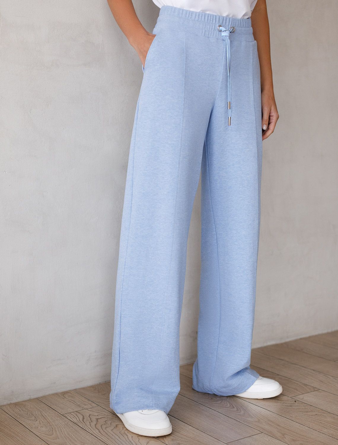 картинка Брюки женские голубой меланж магазин Одежда+ являющийся официальным дистрибьютором в России 