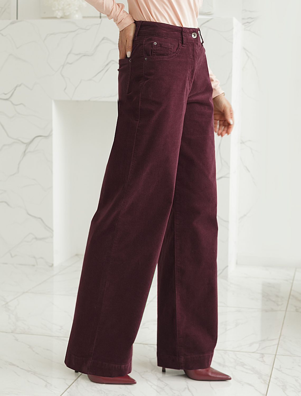 картинка Брюки женские бургунди магазин Одежда+ являющийся официальным дистрибьютором в России 