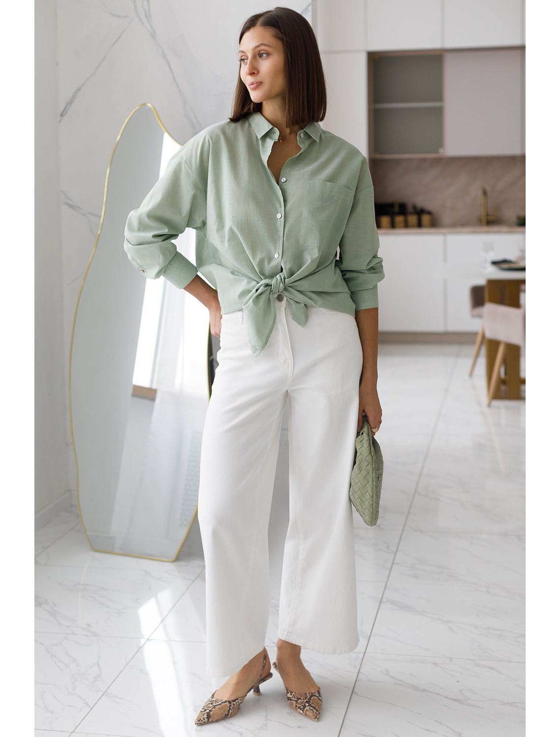 картинка Блузка женская светло-оливковый от магазина Одежда+