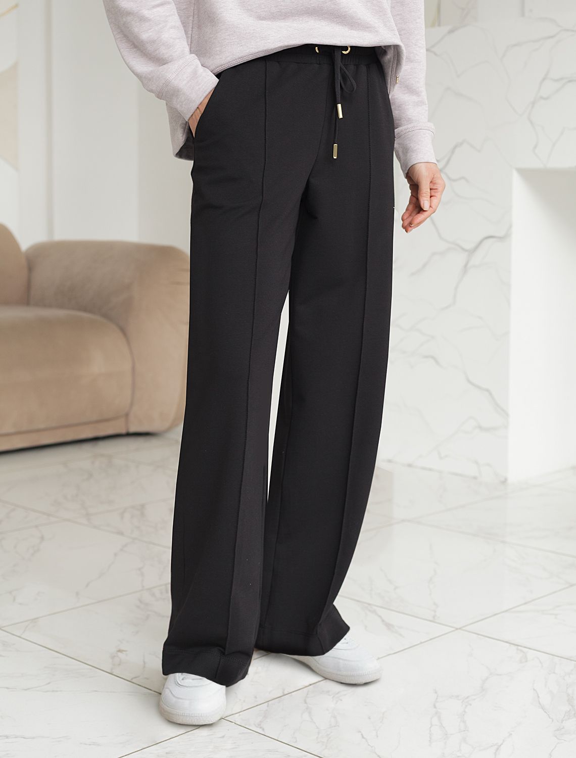 картинка Брюки женские черный магазин Одежда+ являющийся официальным дистрибьютором в России 